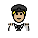 OpenMoji 13.1  👨🏼‍✈️  Man Pilot: Medium-light Skin Tone Emoji