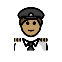 OpenMoji 13.1  👨🏽‍✈️  Man Pilot: Medium Skin Tone Emoji