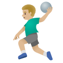 Google (Android 12L)  🤾🏼‍♂️  Man Playing Handball: Medium-light Skin Tone Emoji