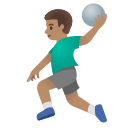 Google (Android 12L)  🤾🏽‍♂️  Man Playing Handball: Medium Skin Tone Emoji