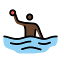 OpenMoji 13.1  🤽🏿‍♂️  Man Playing Water Polo: Dark Skin Tone Emoji