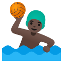 Google (Android 12L)  🤽🏿‍♂️  Man Playing Water Polo: Dark Skin Tone Emoji