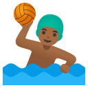 Google (Android 12L)  🤽🏾‍♂️  Man Playing Water Polo: Medium-dark Skin Tone Emoji