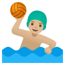 Google (Android 12L)  🤽🏼‍♂️  Man Playing Water Polo: Medium-light Skin Tone Emoji