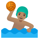Google (Android 12L)  🤽🏽‍♂️  Man Playing Water Polo: Medium Skin Tone Emoji