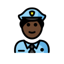 OpenMoji 13.1  👮🏿‍♂️  Man Police Officer: Dark Skin Tone Emoji
