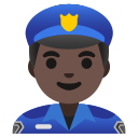 Google (Android 12L)  👮🏿‍♂️  Man Police Officer: Dark Skin Tone Emoji