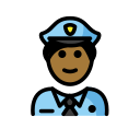 OpenMoji 13.1  👮🏾‍♂️  Man Police Officer: Medium-dark Skin Tone Emoji