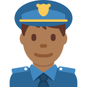 Twitter (Twemoji 14.0)  👮🏾‍♂️  Man Police Officer: Medium-dark Skin Tone Emoji