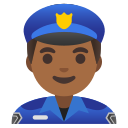 Google (Android 12L)  👮🏾‍♂️  Man Police Officer: Medium-dark Skin Tone Emoji