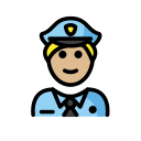 OpenMoji 13.1  👮🏼‍♂️  Man Police Officer: Medium-light Skin Tone Emoji