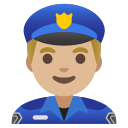 Google (Android 12L)  👮🏼‍♂️  Man Police Officer: Medium-light Skin Tone Emoji