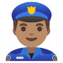 Google (Android 12L)  👮🏽‍♂️  Man Police Officer: Medium Skin Tone Emoji