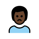 OpenMoji 13.1  🙎🏿‍♂️  Man Pouting: Dark Skin Tone Emoji