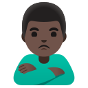Google (Android 12L)  🙎🏿‍♂️  Man Pouting: Dark Skin Tone Emoji