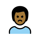 OpenMoji 13.1  🙎🏾‍♂️  Man Pouting: Medium-dark Skin Tone Emoji