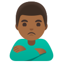 Google (Android 12L)  🙎🏾‍♂️  Man Pouting: Medium-dark Skin Tone Emoji