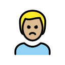 OpenMoji 13.1  🙎🏼‍♂️  Man Pouting: Medium-light Skin Tone Emoji