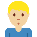 Twitter (Twemoji 14.0)  🙎🏼‍♂️  Man Pouting: Medium-light Skin Tone Emoji
