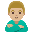 Google (Android 12L)  🙎🏼‍♂️  Man Pouting: Medium-light Skin Tone Emoji