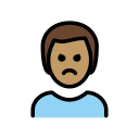 OpenMoji 13.1  🙎🏽‍♂️  Man Pouting: Medium Skin Tone Emoji