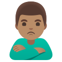 Google (Android 12L)  🙎🏽‍♂️  Man Pouting: Medium Skin Tone Emoji