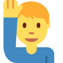 Twitter (Twemoji 14.0)  🙋‍♂️  Man Raising Hand Emoji