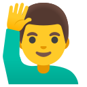 Google (Android 12L)  🙋‍♂️  Man Raising Hand Emoji