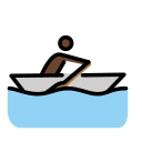 OpenMoji 13.1  🚣🏿‍♂️  Man Rowing Boat: Dark Skin Tone Emoji