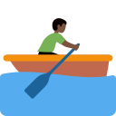 Twitter (Twemoji 14.0)  🚣🏿‍♂️  Man Rowing Boat: Dark Skin Tone Emoji