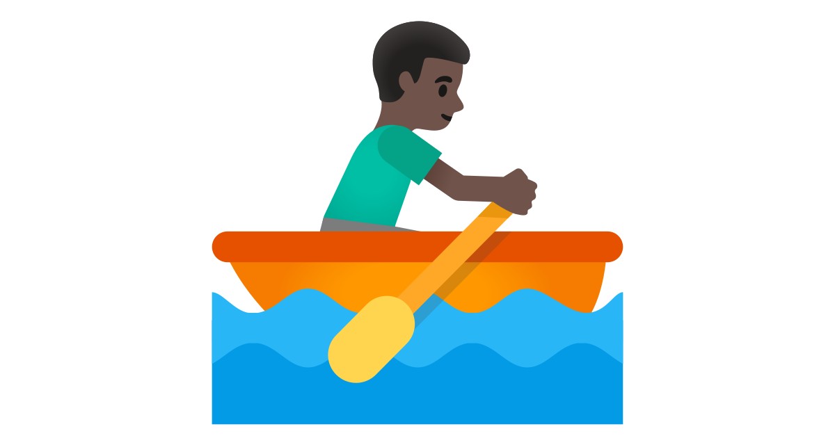 🚣🏿‍♂️  Man Rowing Boat: Dark Skin Tone