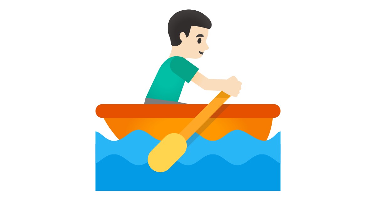 🚣🏻‍♂️  Man Rowing Boat: Light Skin Tone