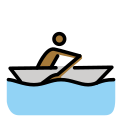 OpenMoji 13.1  🚣🏾‍♂️  Man Rowing Boat: Medium-dark Skin Tone Emoji