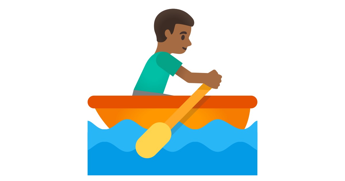 🚣🏾‍♂️  Man Rowing Boat: Medium-dark Skin Tone