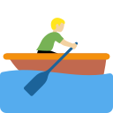 Twitter (Twemoji 14.0)  🚣🏼‍♂️  Man Rowing Boat: Medium-light Skin Tone Emoji