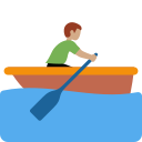 Twitter (Twemoji 14.0)  🚣🏽‍♂️  Man Rowing Boat: Medium Skin Tone Emoji