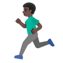 Google (Android 12L)  🏃🏿‍♂️  Man Running: Dark Skin Tone Emoji