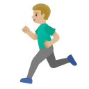 Google (Android 12L)  🏃🏼‍♂️  Man Running: Medium-light Skin Tone Emoji