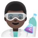 Google (Android 12L)  👨🏿‍🔬  Man Scientist: Dark Skin Tone Emoji