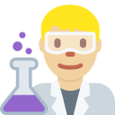 Twitter (Twemoji 14.0)  👨🏼‍🔬  Man Scientist: Medium-light Skin Tone Emoji