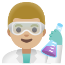 Google (Android 12L)  👨🏼‍🔬  Man Scientist: Medium-light Skin Tone Emoji