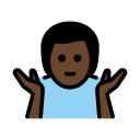 OpenMoji 13.1  🤷🏿‍♂️  Man Shrugging: Dark Skin Tone Emoji