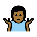 OpenMoji 13.1  🤷🏾‍♂️  Man Shrugging: Medium-dark Skin Tone Emoji