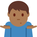 Twitter (Twemoji 14.0)  🤷🏾‍♂️  Man Shrugging: Medium-dark Skin Tone Emoji