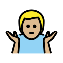 OpenMoji 13.1  🤷🏼‍♂️  Man Shrugging: Medium-light Skin Tone Emoji