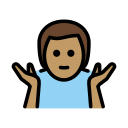 OpenMoji 13.1  🤷🏽‍♂️  Man Shrugging: Medium Skin Tone Emoji