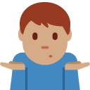 Twitter (Twemoji 14.0)  🤷🏽‍♂️  Man Shrugging: Medium Skin Tone Emoji