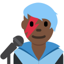Twitter (Twemoji 14.0)  👨🏿‍🎤  Man Singer: Dark Skin Tone Emoji