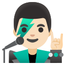Google (Android 12L)  👨🏻‍🎤  Man Singer: Light Skin Tone Emoji