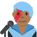 Twitter (Twemoji 14.0)  👨🏾‍🎤  Man Singer: Medium-dark Skin Tone Emoji